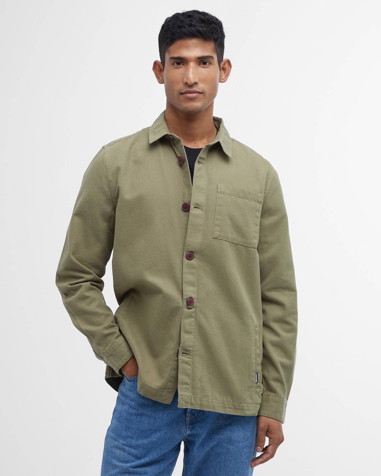 BARBOUR  WASHED O SHIRT BLEACHED OLIVE