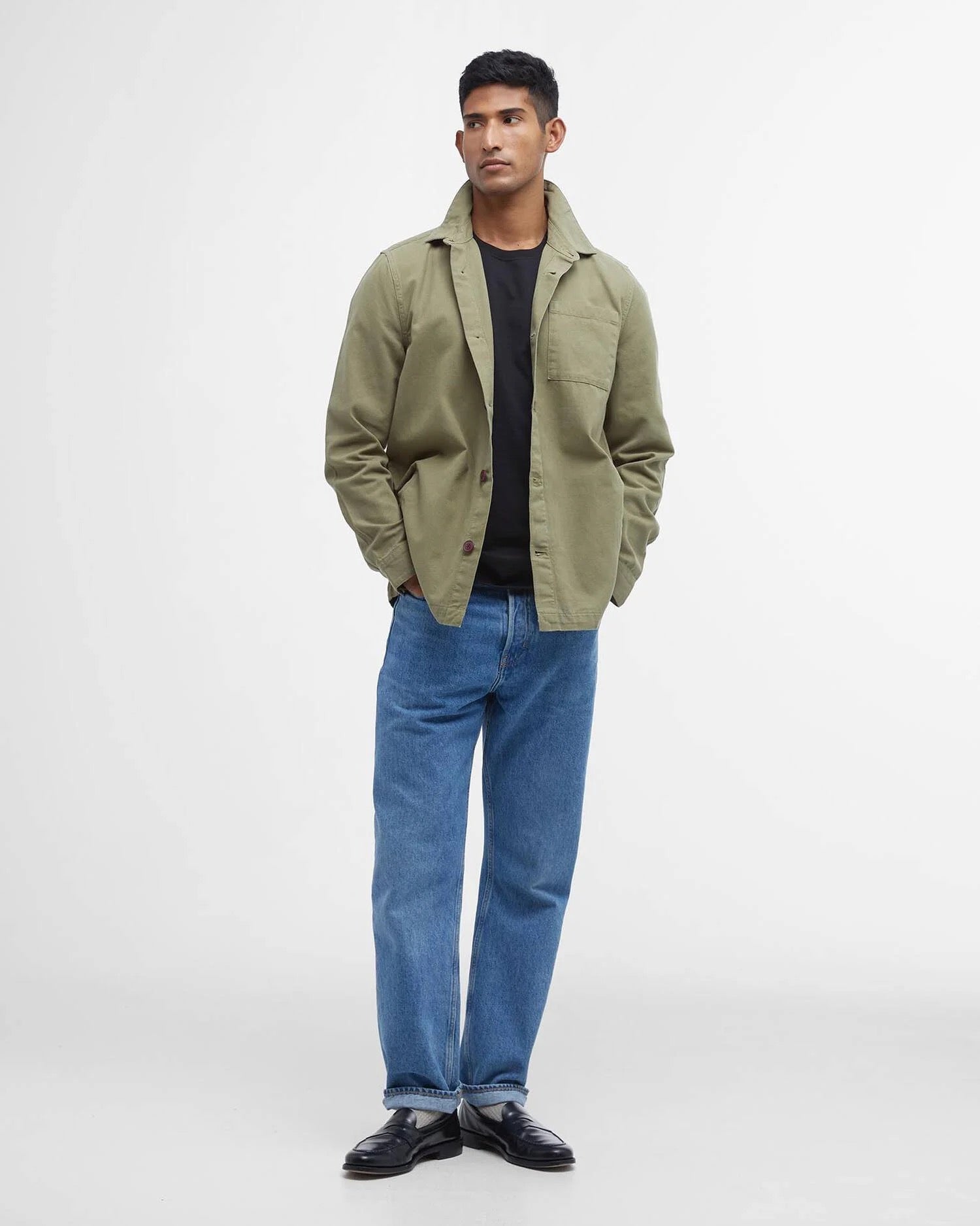 BARBOUR  WASHED O SHIRT BLEACHED OLIVE