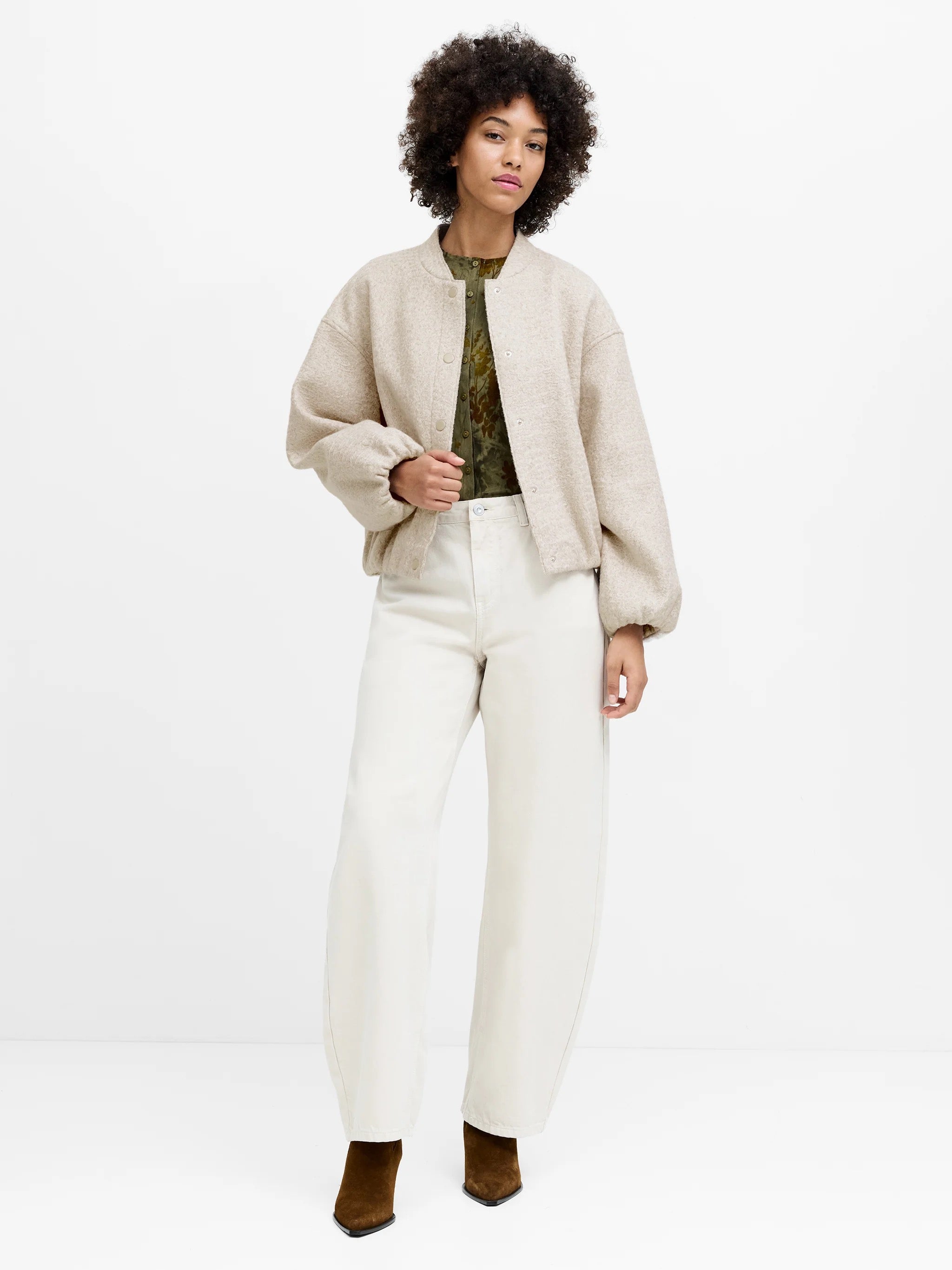 FRENCH CONNECTION  NELLIE OATMEAL JACKET