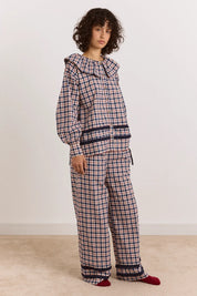 DAMSON MADDER ALETTA PJ SET CHERRY NAVY CHECK