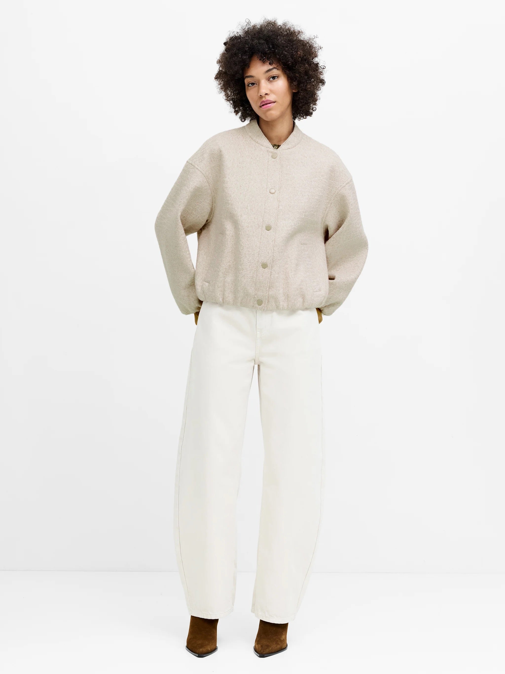 FRENCH CONNECTION  NELLIE OATMEAL JACKET