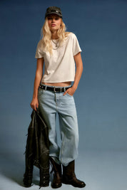 FREE PEOPLE  ATLAS CREW TEE CLEAN IVORY