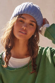 FREE PEOPLE COAST LINE BEANIE Blue