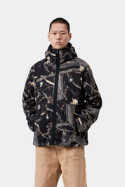 CARHARTT WIP  BELVIN LINER CAMO FEATHER TREE BLACK