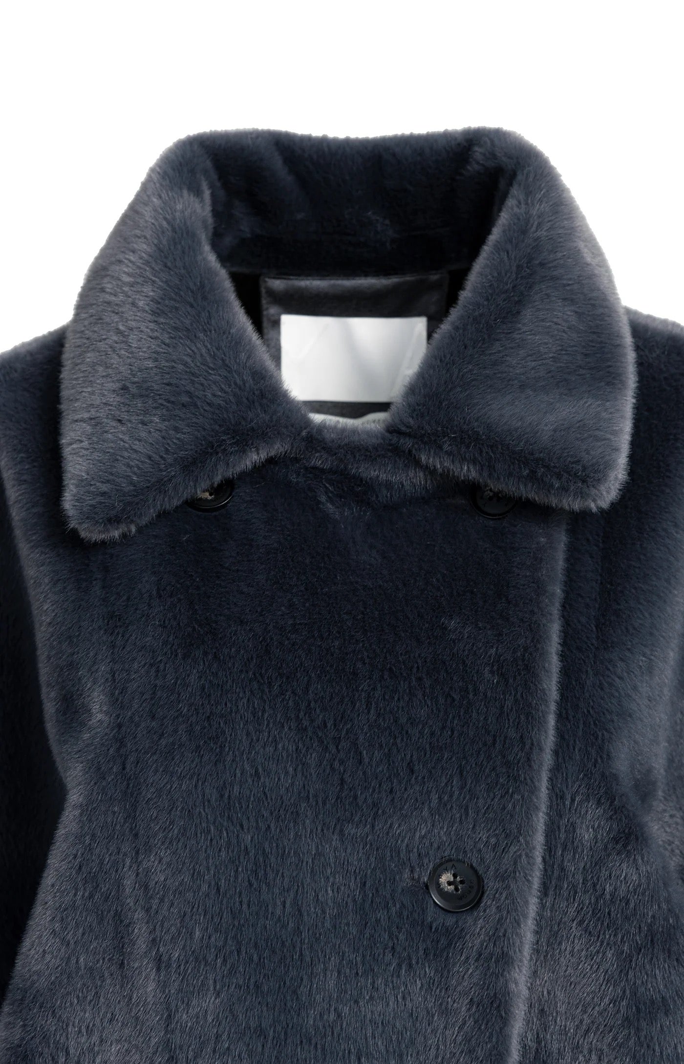 YAYA REVERSIBLE  FAUX FUR DARK ANTHRACITE