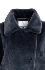YAYA REVERSIBLE  FAUX FUR DARK ANTHRACITE