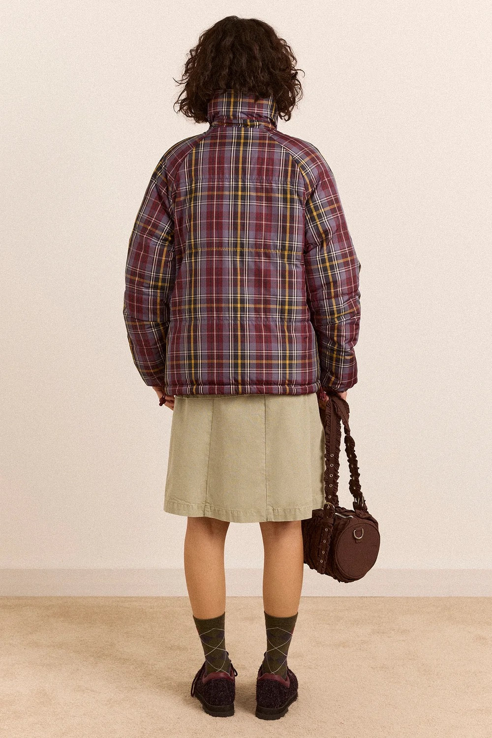 DAMSON MADDER REVERS OPAL PUFFER PLUM CHECK