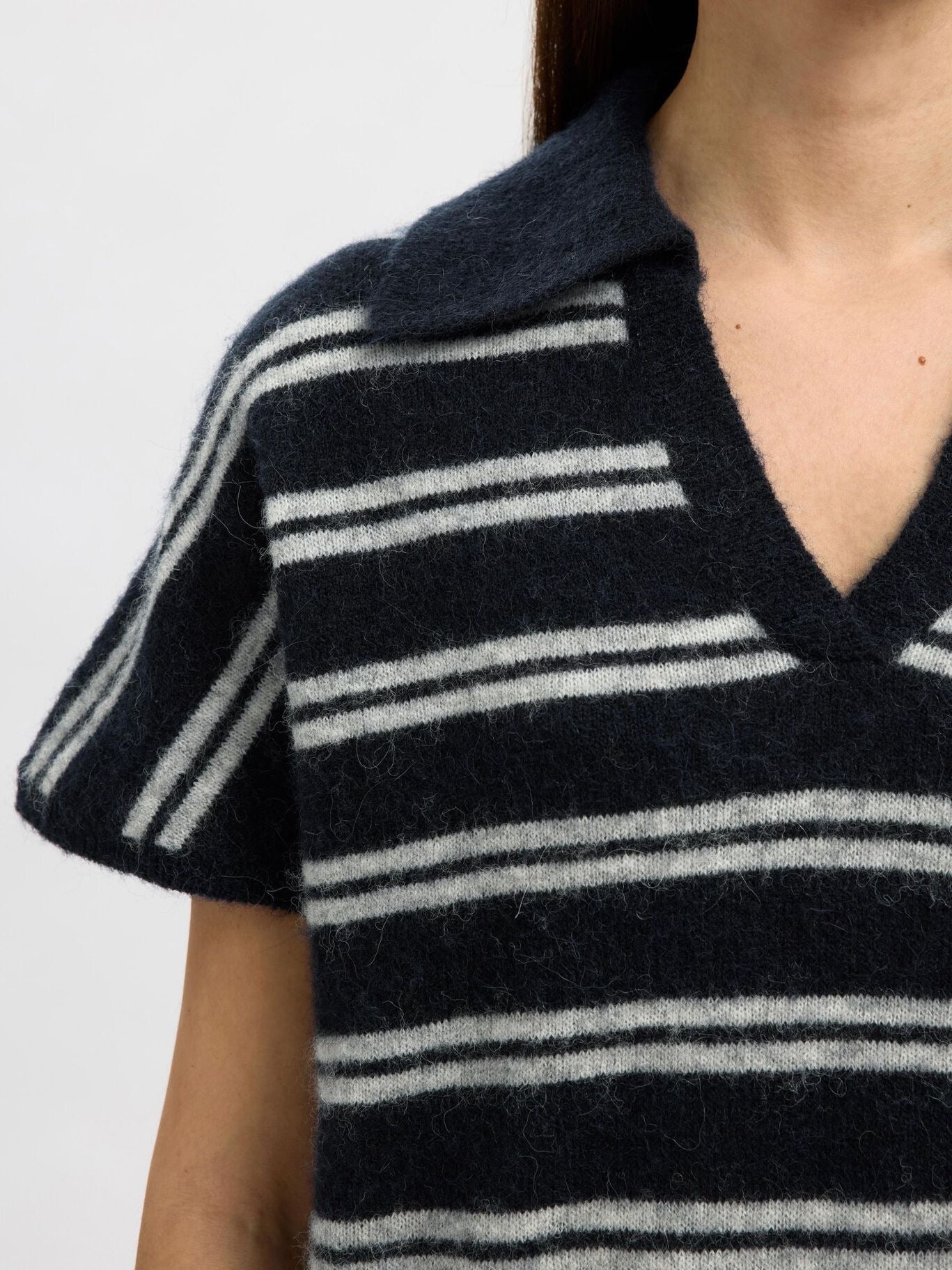SELECTED  LULU S/S POLO DARK SAPPHIRE