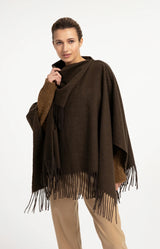 YAYA PONCHO SLATE BLACK BROWN