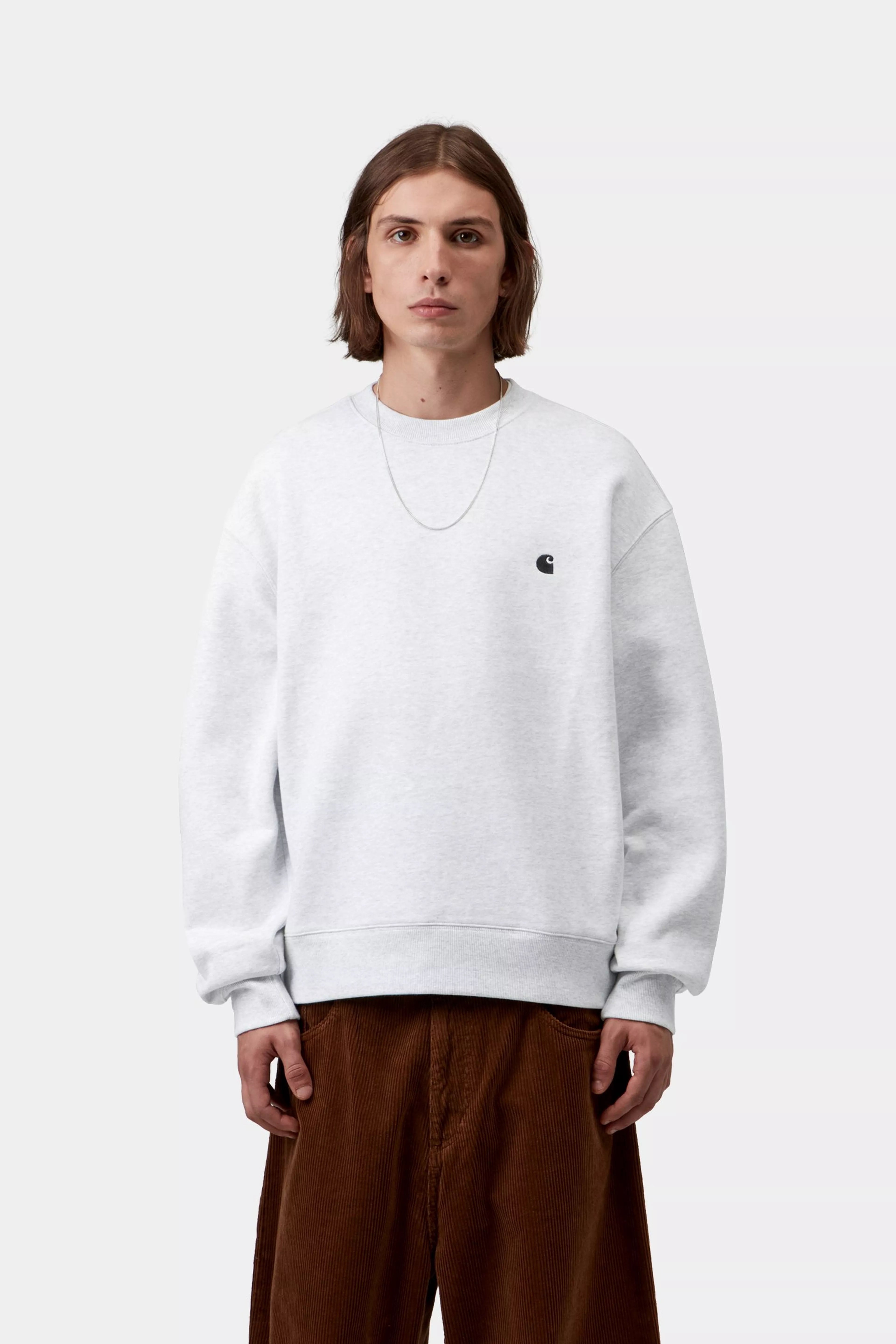 CARHARTT WIP  MACK SWEAT ASH HEATHER/BLK