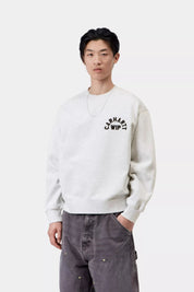 CARHARTT WIP  ARCH SCRIPT ASH HEATHER/DARK NAVY STONE WASHED