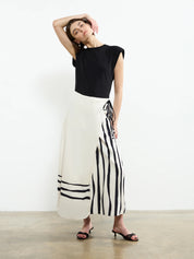 FRENCH CONNECTION  GENEVIEVE SKIRT WHTE/BLACK