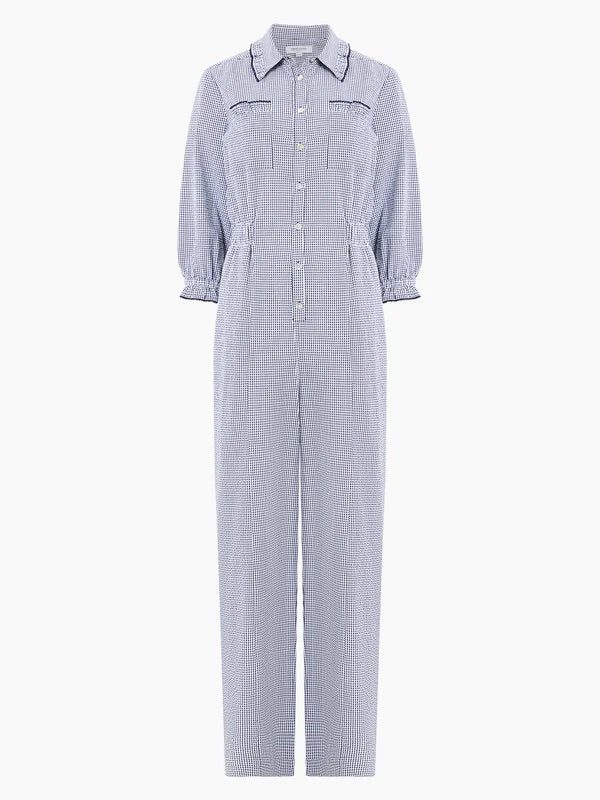 GREAT PLAINS GINGHAM JUMPSUIT NAVY/WHITE