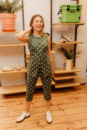 NOBODYS CHILD CAPRI PANTS GREEN SPOT