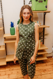 NOBODYS CHILD CAPRI PANTS GREEN SPOT