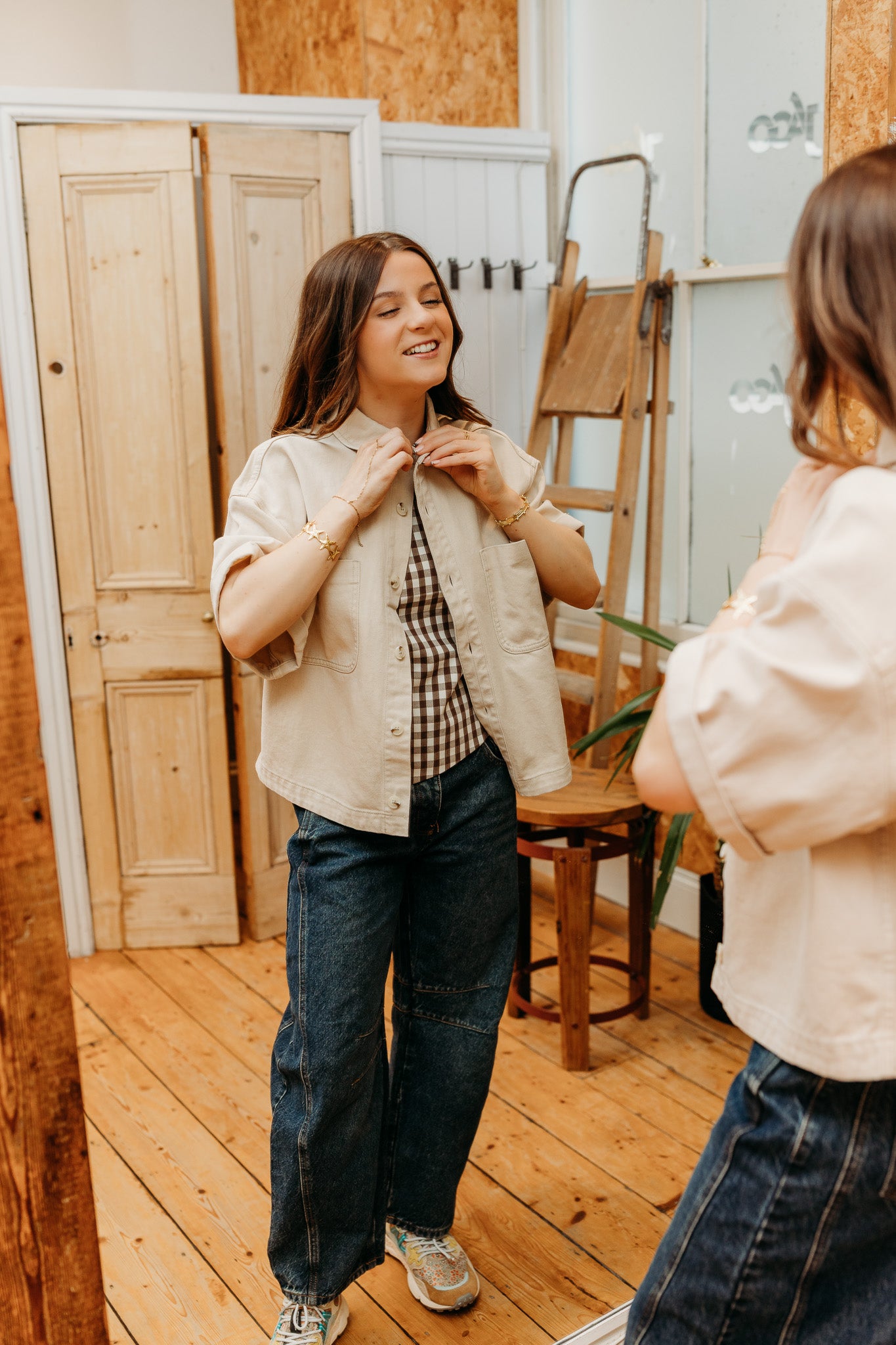YAYA DENIM JKT DESERT BEIGE DENIM