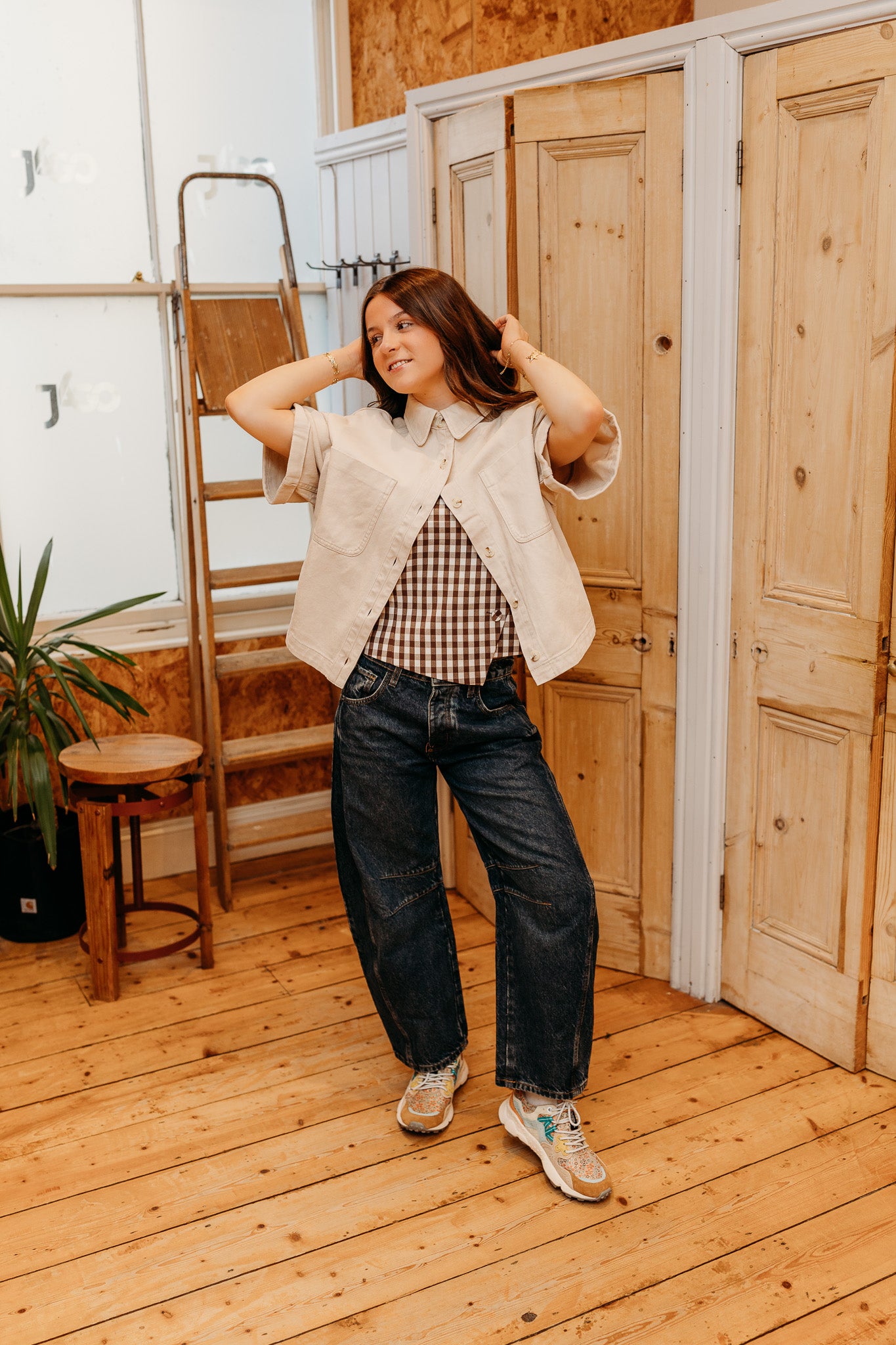 YAYA DENIM JKT DESERT BEIGE DENIM