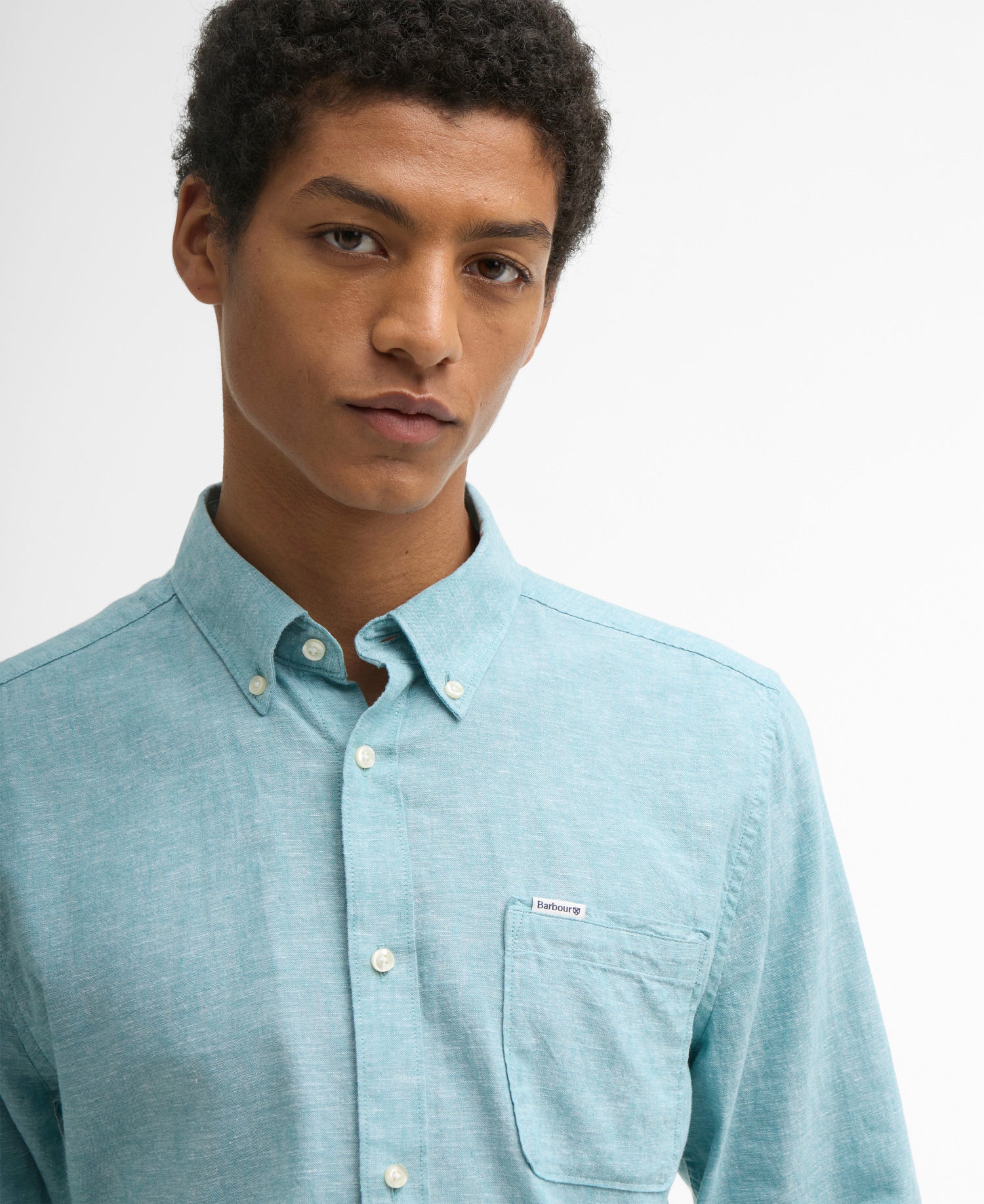 BARBOUR NELSON LIGHT TEAL SHIRT