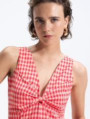 FRENCH CONNECTION  SHEILA MIDI WATERMELON RED