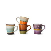 H.K LIVING ESPRESSO MUG SET OF 4 RETRO