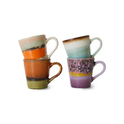 H.K LIVING ESPRESSO MUG SET OF 4 RETRO