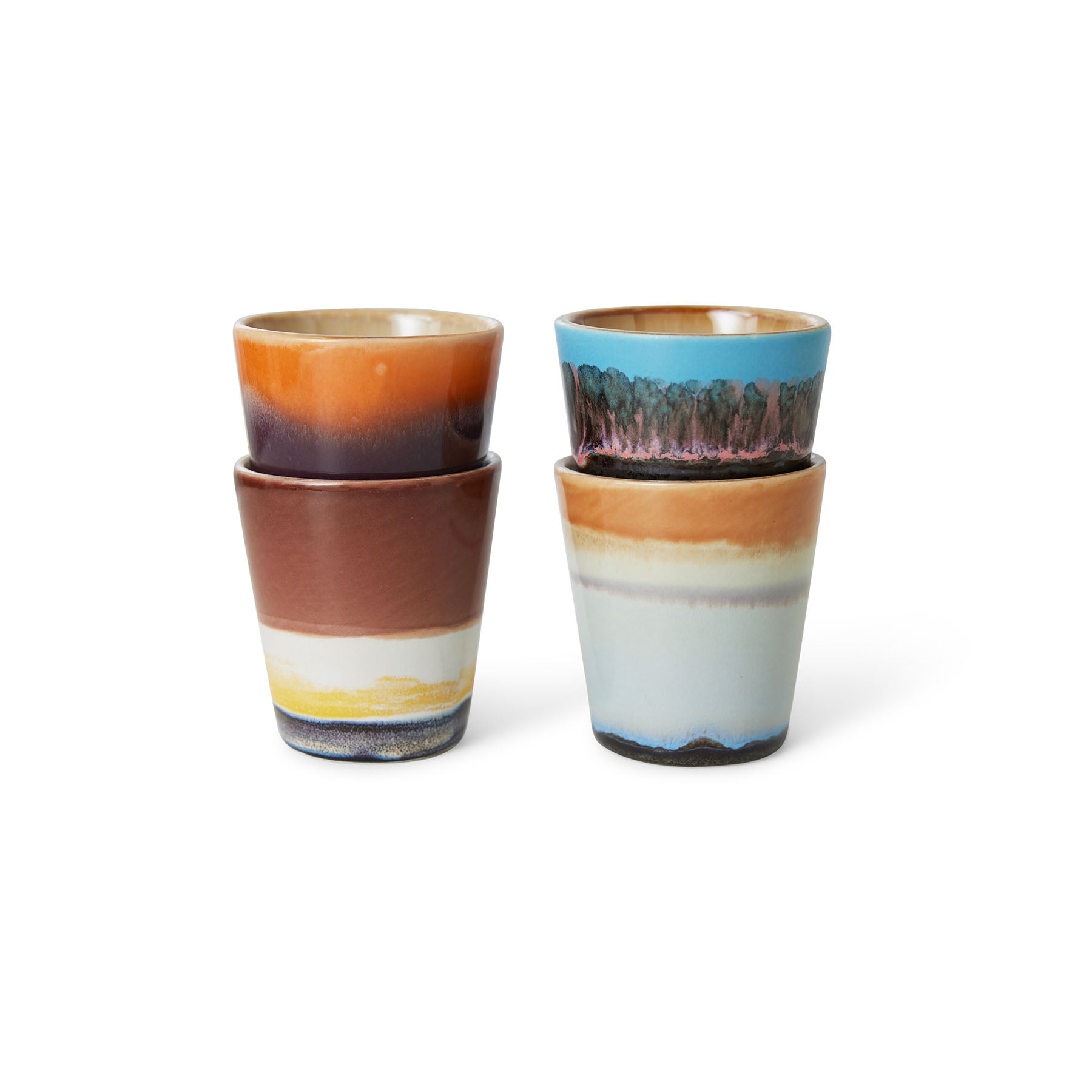 H.K LIVING RISTRETTO MUGS SET OF 4 SOLAR