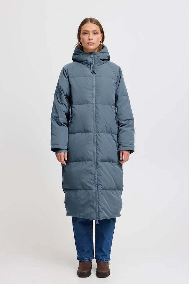 ICHI  IHBUNALA DOWN COAT BLUE MIRAGE